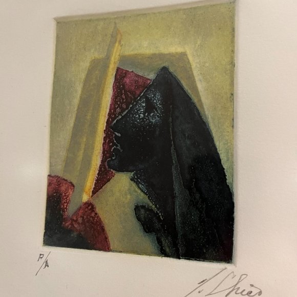 Signed Artist Proof Etching of a Woman by Mexican Artist Julio Chico - Picture 8 of 8